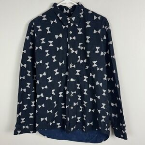 Our Legacy Mens Button Down Collared Shirt Size 50 or Large Bow-Tie Hourglass 42